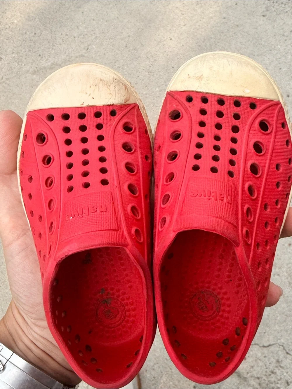 Native Kids Red Slip-On Perforated Water Shoes